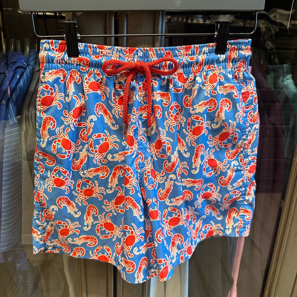 Vilebrequin Blue and Red Lobster Swim Trunks